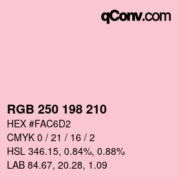 Color code: RGB 250 198 210 | qconv.com