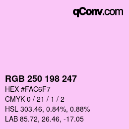 Color code: RGB 250 198 247 | qconv.com