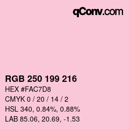 カラーコード: RGB 250 199 216 | qconv.com