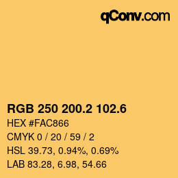 カラーコード: RGB 250 200.2 102.6 | qconv.com