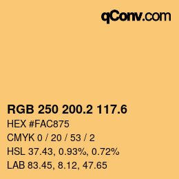 カラーコード: RGB 250 200.2 117.6 | qconv.com
