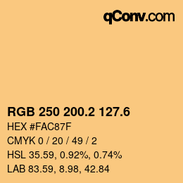 カラーコード: RGB 250 200.2 127.6 | qconv.com