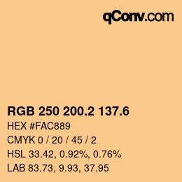カラーコード: RGB 250 200.2 137.6 | qconv.com