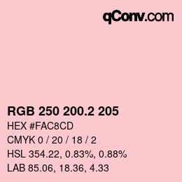 カラーコード: RGB 250 200.2 205 | qconv.com