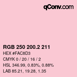 カラーコード: RGB 250 200.2 211 | qconv.com