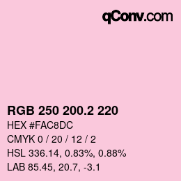 カラーコード: RGB 250 200.2 220 | qconv.com