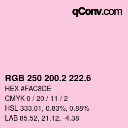 カラーコード: RGB 250 200.2 222.6 | qconv.com