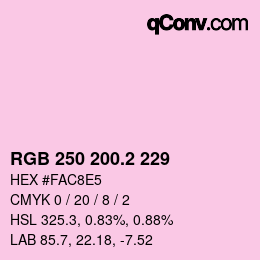 Color code: RGB 250 200.2 229 | qconv.com