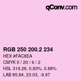 Color code: RGB 250 200.2 234 | qconv.com