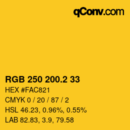 カラーコード: RGB 250 200.2 33 | qconv.com
