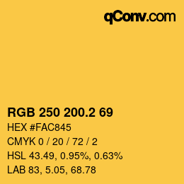 カラーコード: RGB 250 200.2 69 | qconv.com