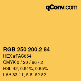 カラーコード: RGB 250 200.2 84 | qconv.com