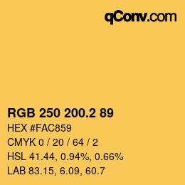 カラーコード: RGB 250 200.2 89 | qconv.com