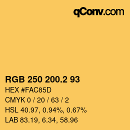 カラーコード: RGB 250 200.2 93 | qconv.com