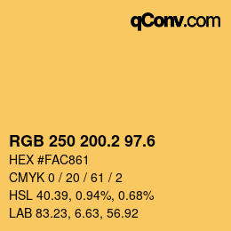 カラーコード: RGB 250 200.2 97.6 | qconv.com
