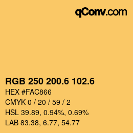 カラーコード: RGB 250 200.6 102.6 | qconv.com