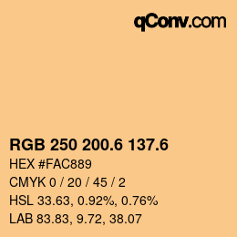 カラーコード: RGB 250 200.6 137.6 | qconv.com