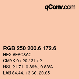 カラーコード: RGB 250 200.6 172.6 | qconv.com
