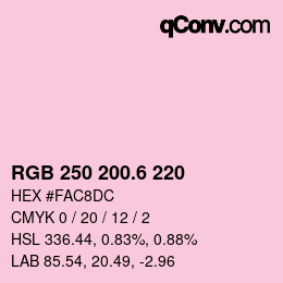 カラーコード: RGB 250 200.6 220 | qconv.com