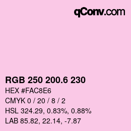 カラーコード: RGB 250 200.6 230 | qconv.com
