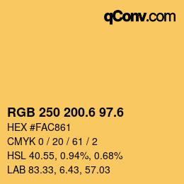 カラーコード: RGB 250 200.6 97.6 | qconv.com