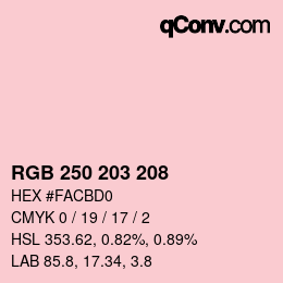 Farbcode: RGB 250 203 208 | qconv.com