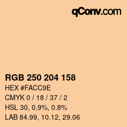 Color code: RGB 250 204 158 | qconv.com