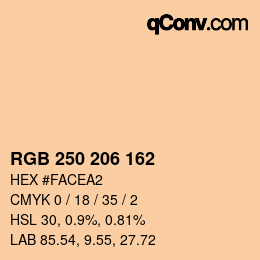 カラーコード: RGB 250 206 162 | qconv.com
