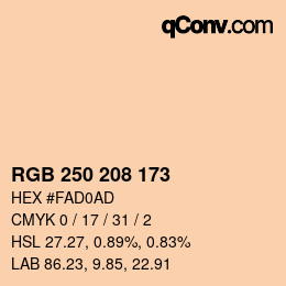 Color code: RGB 250 208 173 | qconv.com