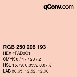 カラーコード: RGB 250 208 193 | qconv.com
