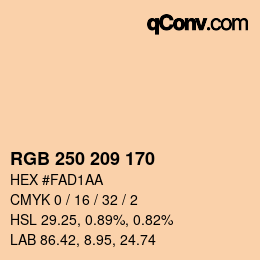 カラーコード: RGB 250 209 170 | qconv.com