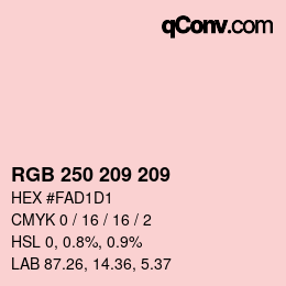 Color code: RGB 250 209 209 | qconv.com