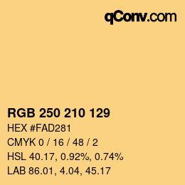 Farbcode: RGB 250 210 129 | qconv.com