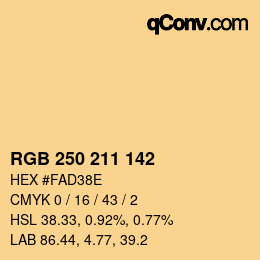 Farbcode: RGB 250 211 142 | qconv.com