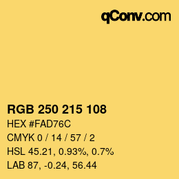 Farbcode: RGB 250 215 108 | qconv.com