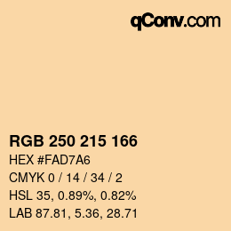 Color code: RGB 250 215 166 | qconv.com