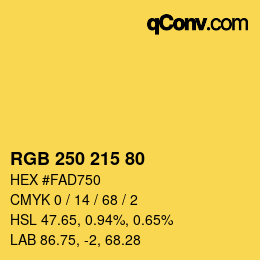 Color code: RGB 250 215 80 | qconv.com