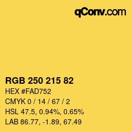 カラーコード: RGB 250 215 82 | qconv.com