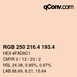カラーコード: RGB 250 216.4 193.4 | qconv.com