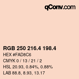 カラーコード: RGB 250 216.4 198.4 | qconv.com