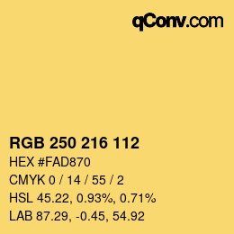 颜色代码: RGB 250 216 112 | qconv.com