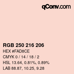 Farbcode: RGB 250 216 206 | qconv.com