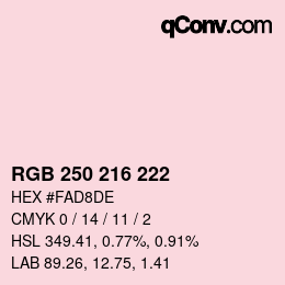 Color code: RGB 250 216 222 | qconv.com