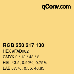 Color code: RGB 250 217 130 | qconv.com
