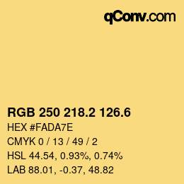 カラーコード: RGB 250 218.2 126.6 | qconv.com