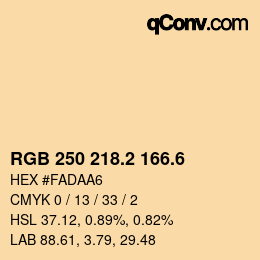 カラーコード: RGB 250 218.2 166.6 | qconv.com