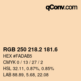 カラーコード: RGB 250 218.2 181.6 | qconv.com