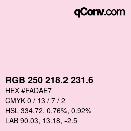 カラーコード: RGB 250 218.2 231.6 | qconv.com