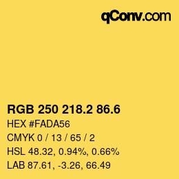 カラーコード: RGB 250 218.2 86.6 | qconv.com