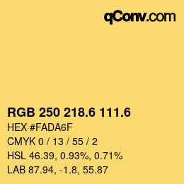 カラーコード: RGB 250 218.6 111.6 | qconv.com